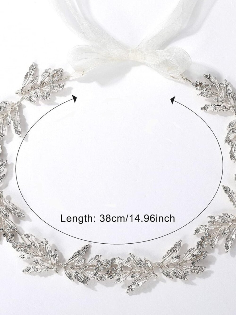 Leaf Wedding Headpieces for Bride Silver Bridal Headband Flower Girl Headpiece H - Picture 7 of 7